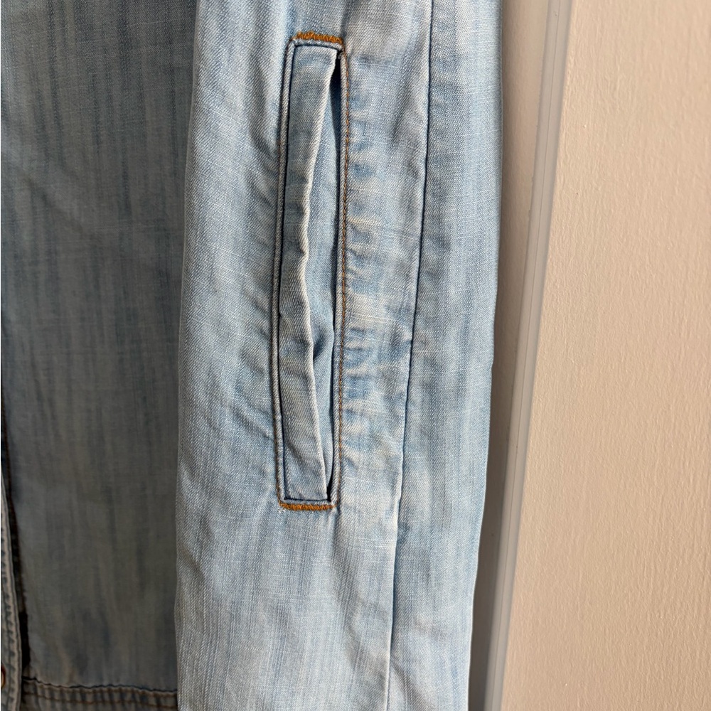 Sleeveless Light Blue Denim Shirt Dress Cloth & Stone Size M - Picture 3 of 6